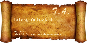 Teleky Arisztid névjegykártya
